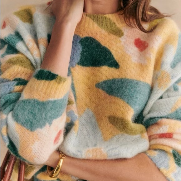 Sezane Isadora Sweater “Flowers” Size M - Picture 3 of 7